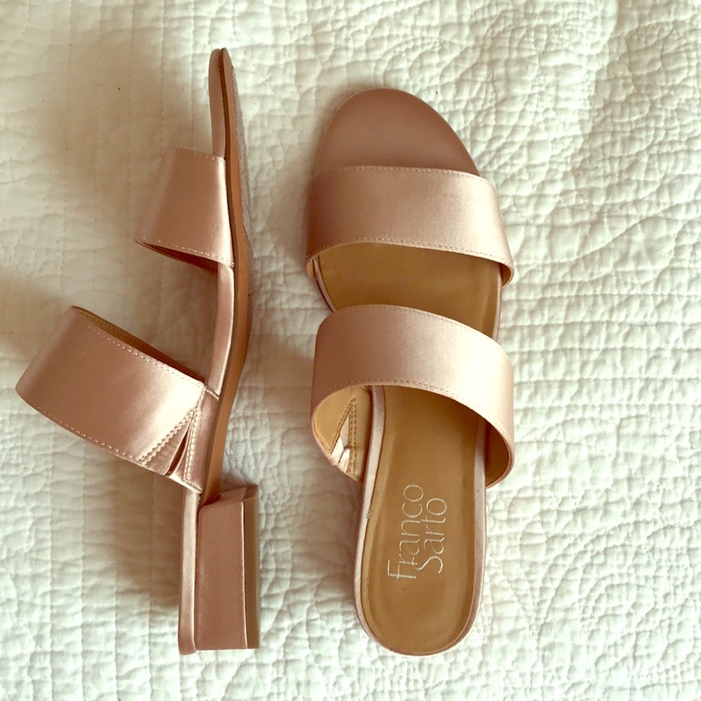 Franco Sarto rose gold low heel sandals size 8M